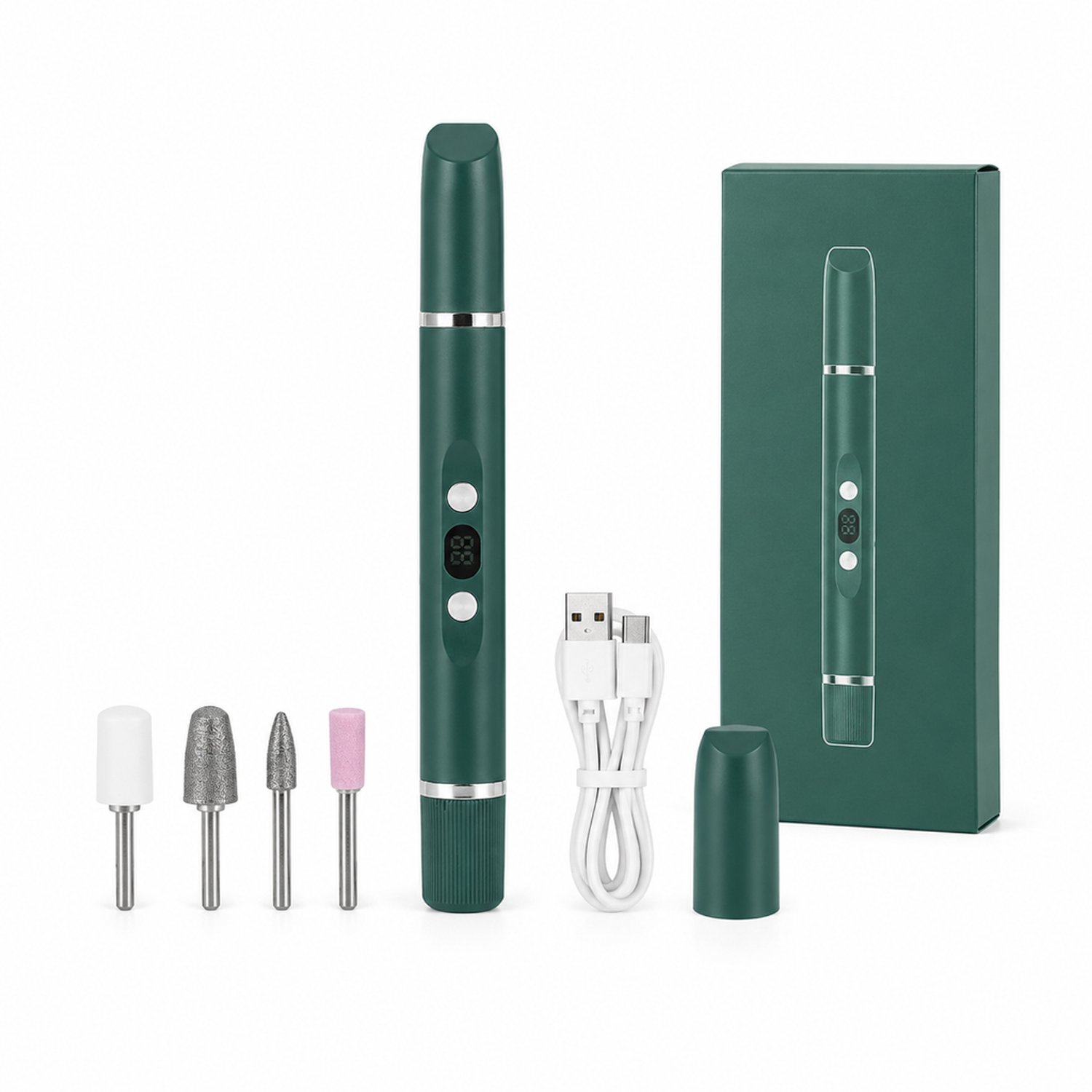 Elektrische nagelknipper - 4-in-1 - voor nagel- en voetverzorging en trimmen - groen - 1 stuk