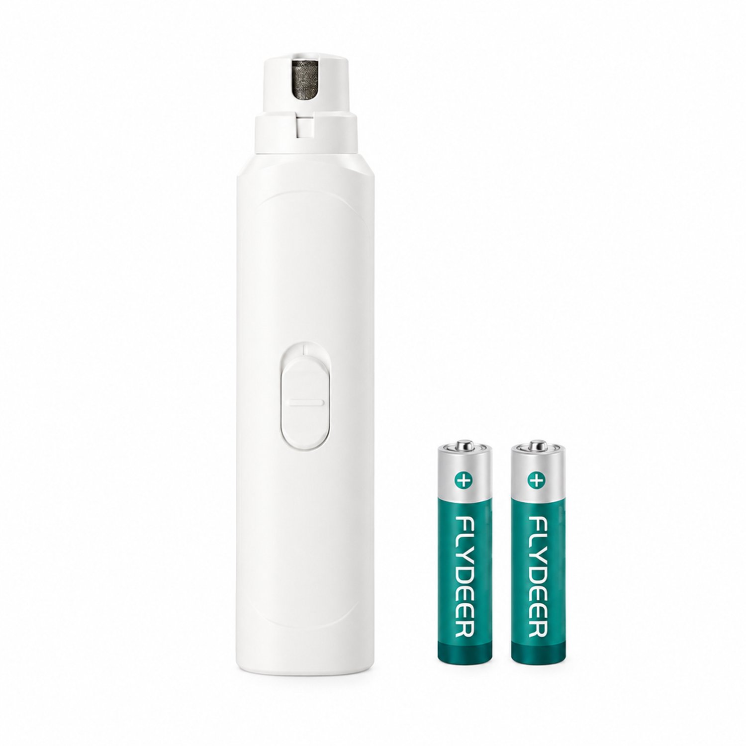 Elektrische nageltrimmer - wit - op batterijen - voor honden en katten - inclusief 2 batterijen