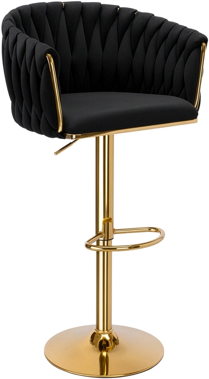 Gockowiak Barstoel Cofton Gold Zwart Velvet - Verstelbaar & Draaibaar Black and Gold