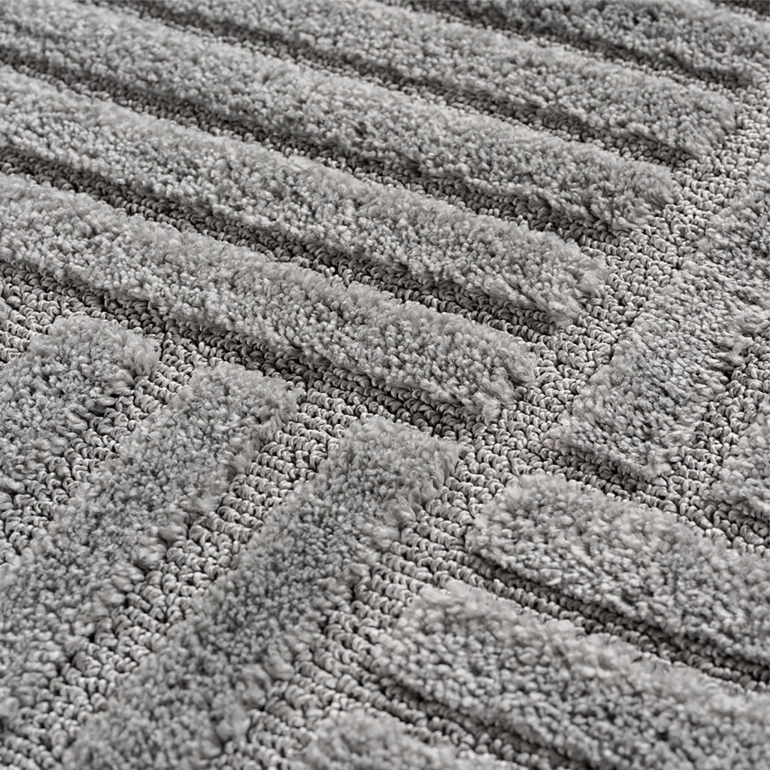 Moonay Kiyaro Kubo Vloerkleed Grijs 160 x 230 cm - Japandi Scandinavisch - Geometrische Strepen - Hoog- en Laagpolig 3D