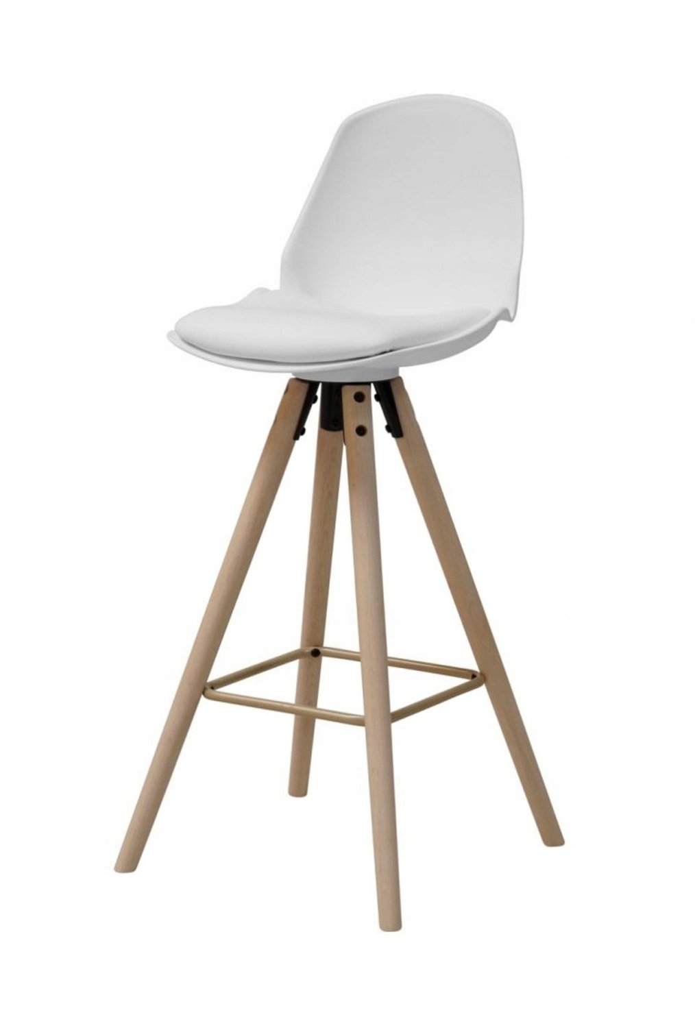 Artpro Moderne Houten Barstoel Malmo Wit met Rugleuning - Loft Stijl
