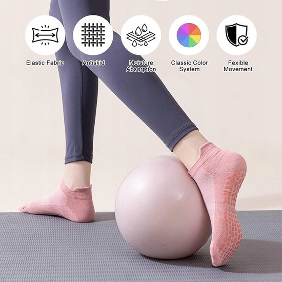 5 Paar Antislip Yoga Sokken met Grepen - Universeel Comfort — afbeelding 2