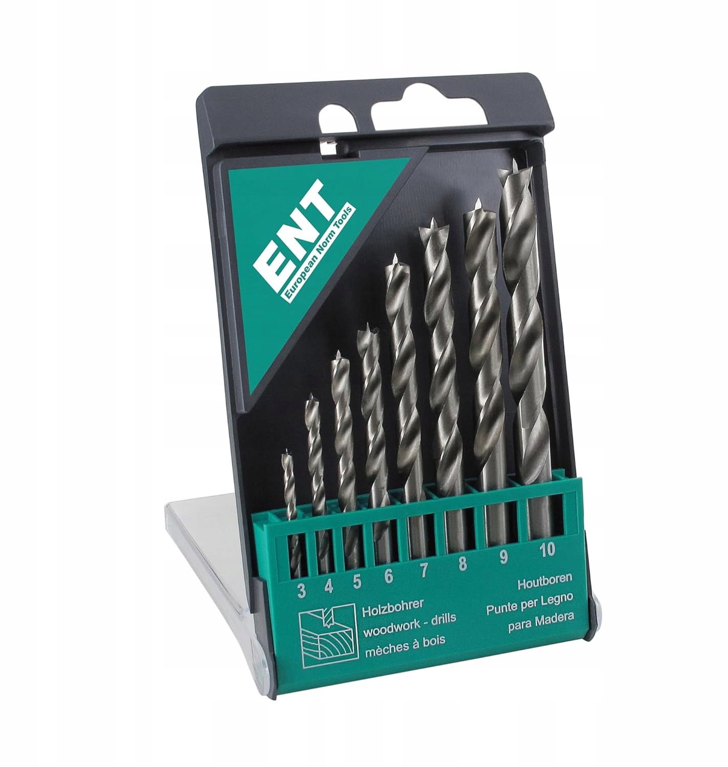 8 HSS Houtboren Set 3-10mm Geslepen Spiraal