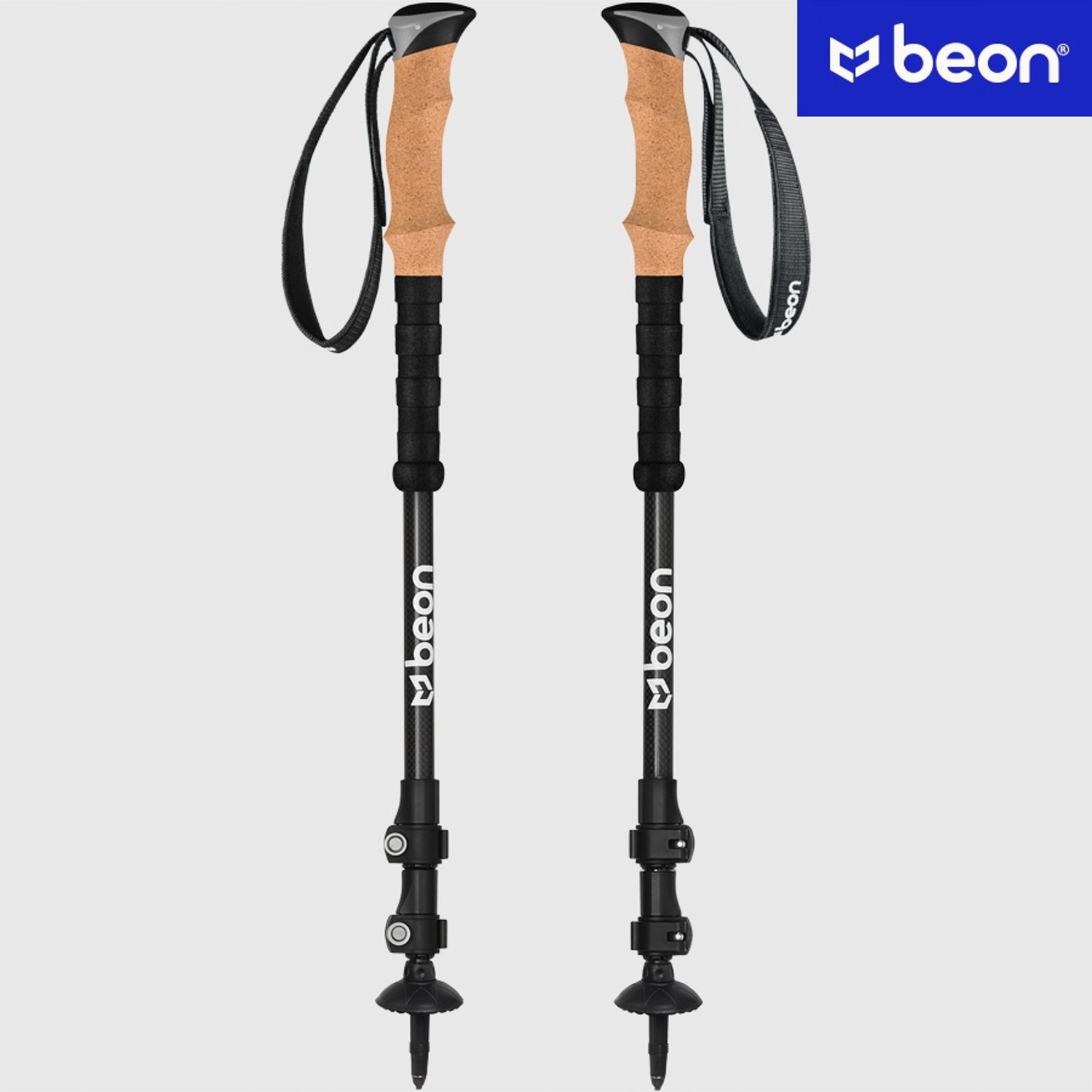 Beon Elite Carbon Trekkingstokken - Lichtgewicht & Verstelbaar