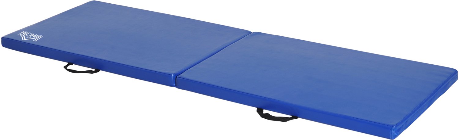 HOMCOM-Gymnastiekmat-Imitatieleer-180x60x5cm-Blauw