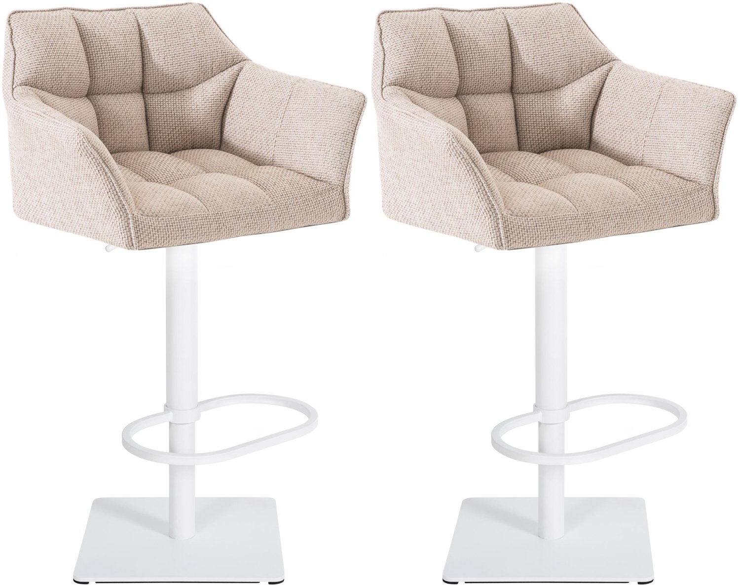 Luxe Comfort Torino 0296 barkrukken (set van 2) - stof - ivoor ivoor wit