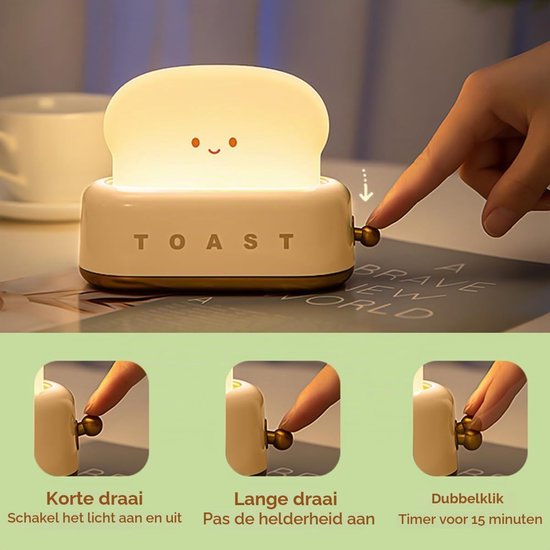 Kinder Nachtlampje, Draagbaar LED nachtlampje, USB-oplaadbaar met timerfunctie, Geschikt voor kinderkamer en tienerkamer, Kamerdecoratie (geel) [Energieklasse G] — afbeelding 2