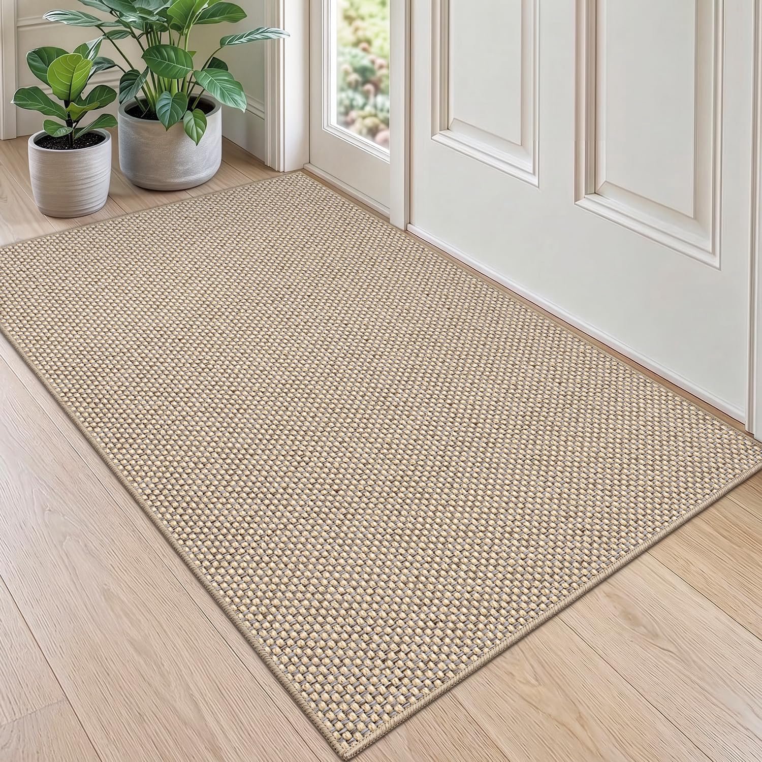 Famanu Deurmat Binnen 90 x 140 cm - Vuil en water opvangen - Absorberend en wasbaar - Beige 1 stuk