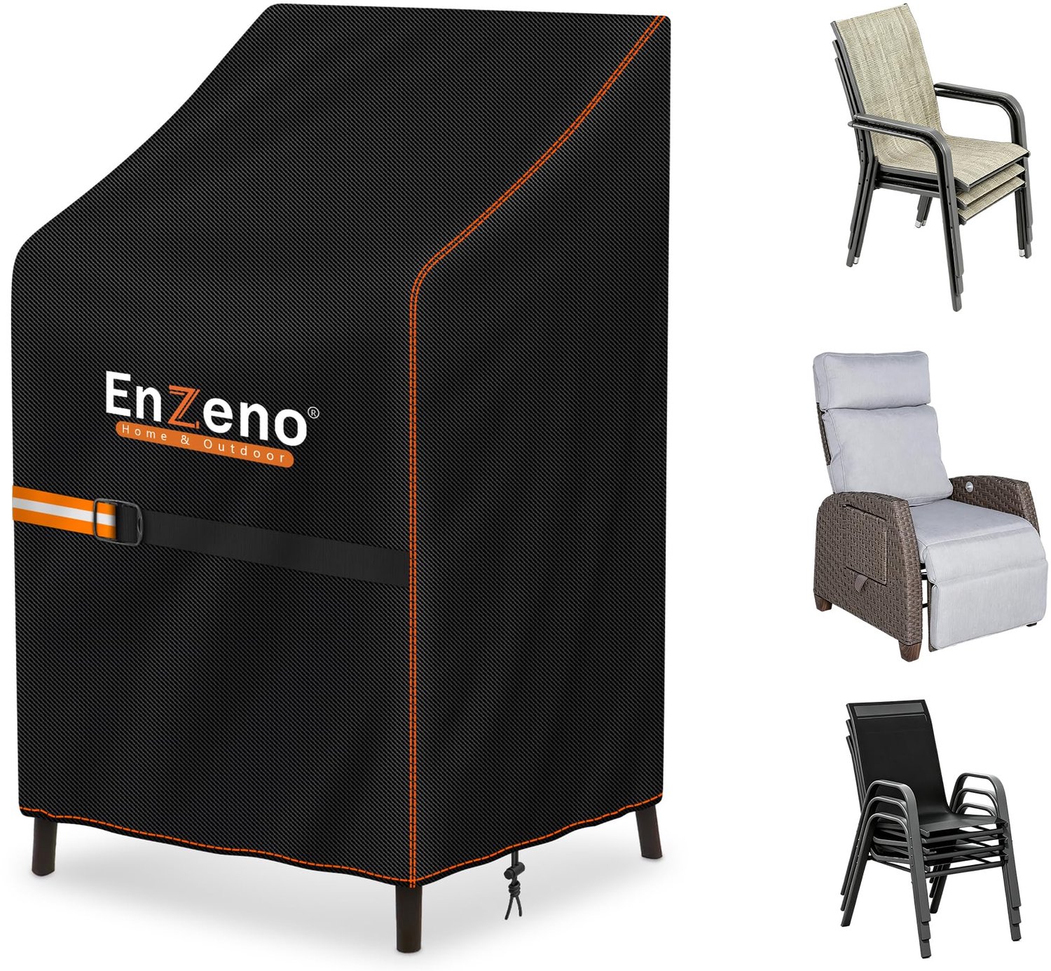 Famanu - Tuinstoelen hoes - Bescherming tegen weersinvloeden - UV-bestendig en weerbestendig - Grijs 1 stuk
