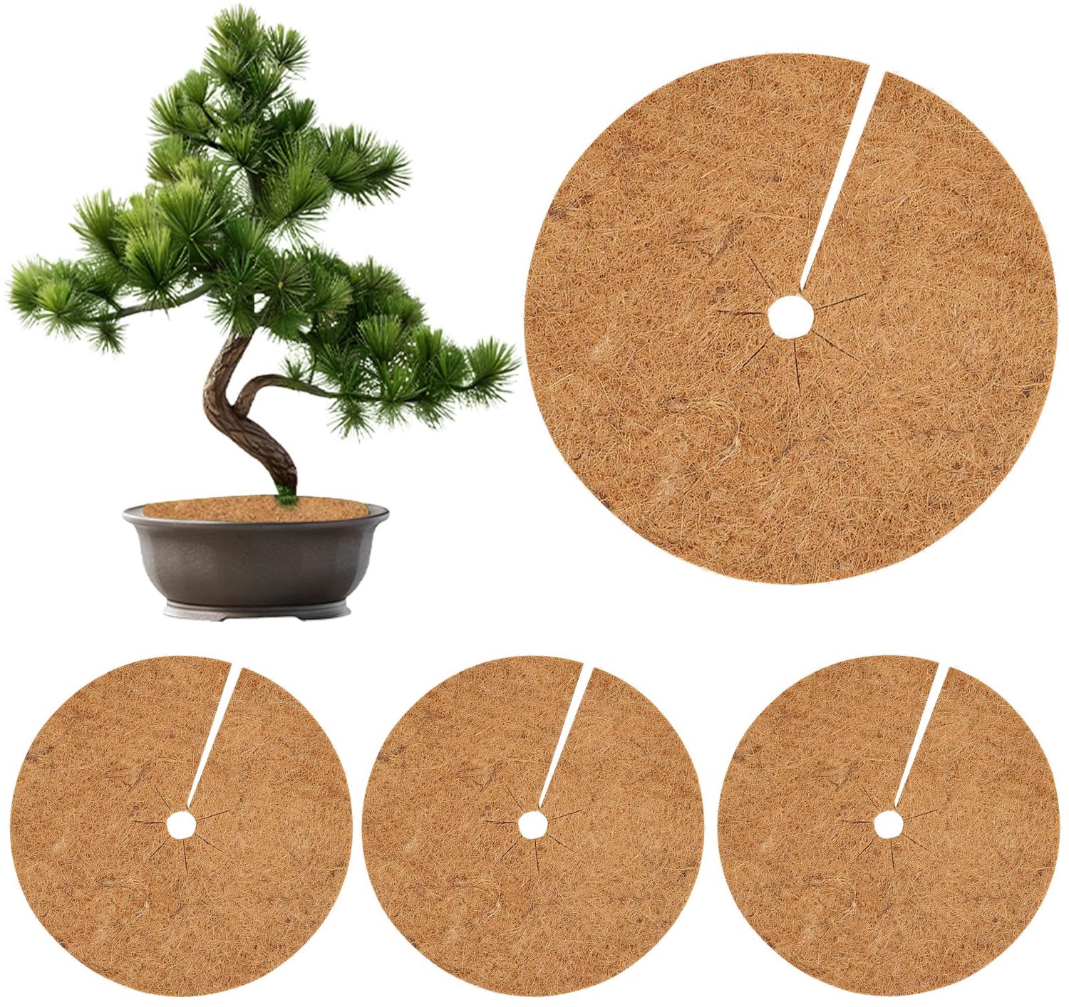 Famanu - Kokosmatten - Bescherming van planten tegen vorst - Duurzaam en herbruikbaar - Bruin 4 stuks