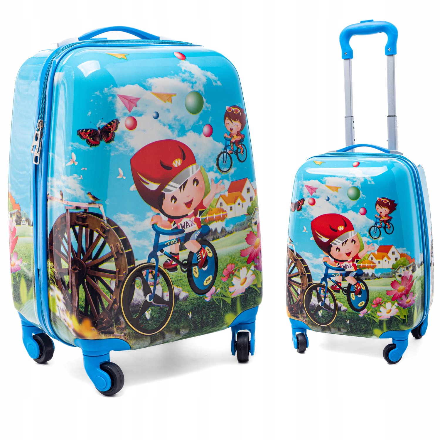 Kinderkoffer RGL 4 wielen, reiskoffer met leuke prints, 47cm