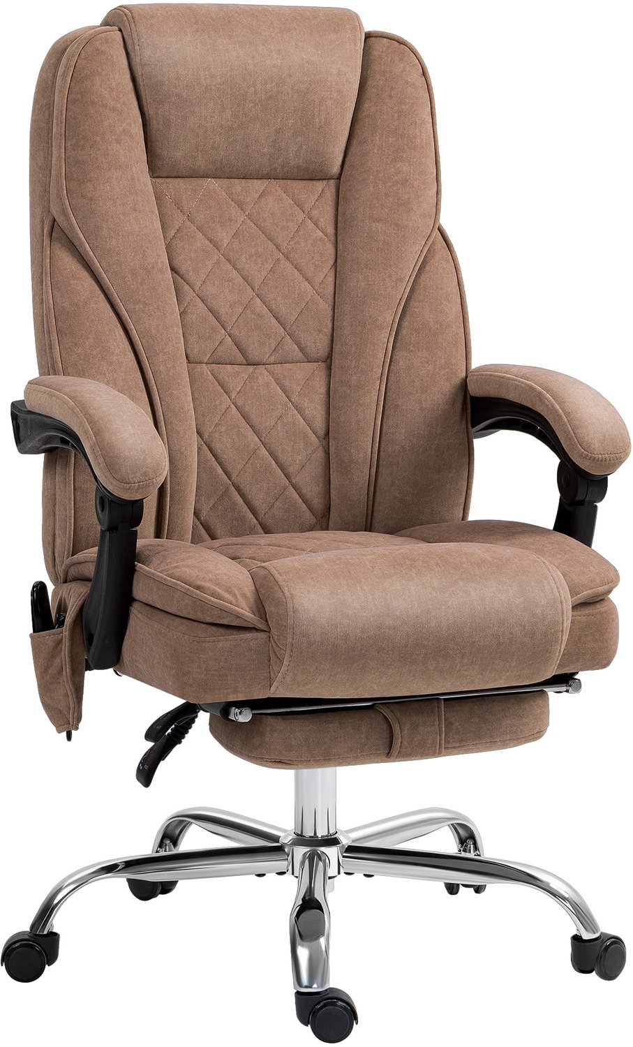 Vinona Bureaustoel met massage- en warmtefunctie - Met voetensteun - In hoogte verstelbaar - 67 x 72 x 111-119 cm - Bruin