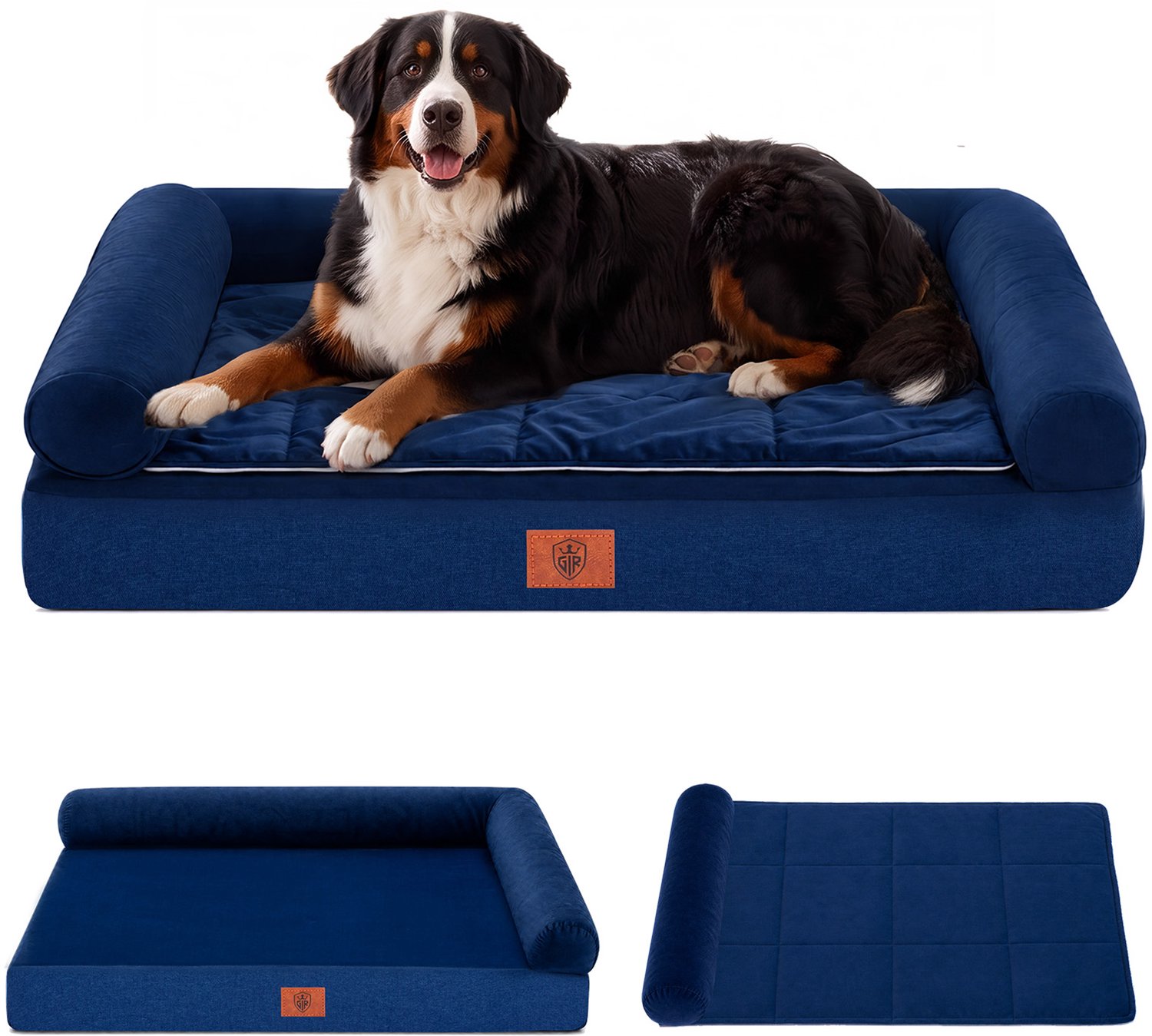 GTPLAYER - Hondenbed 110x79x16 cm - Eierschaal Schuim Waterdicht Wasbaar - Blauw