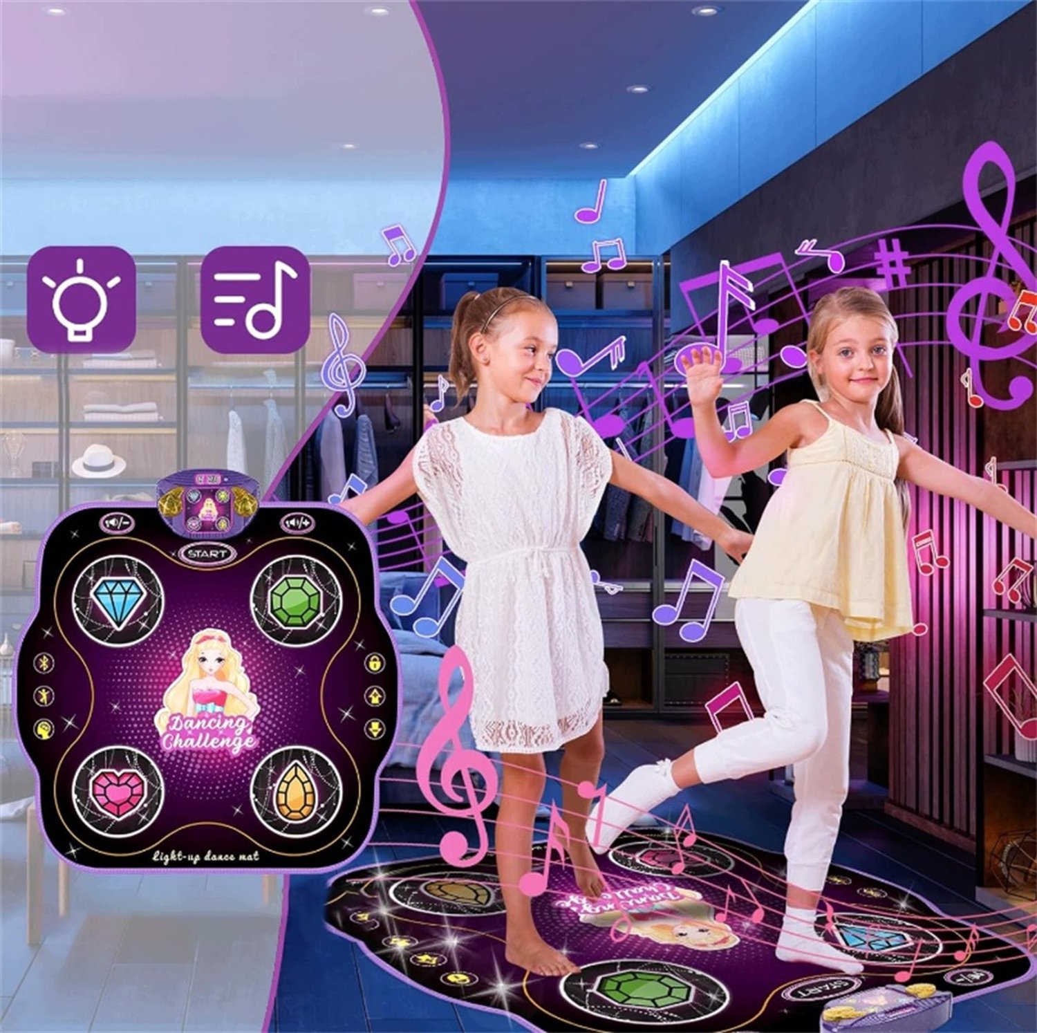Interactieve Muziek Dansmat met Bluetooth - 9 Muziekmodi