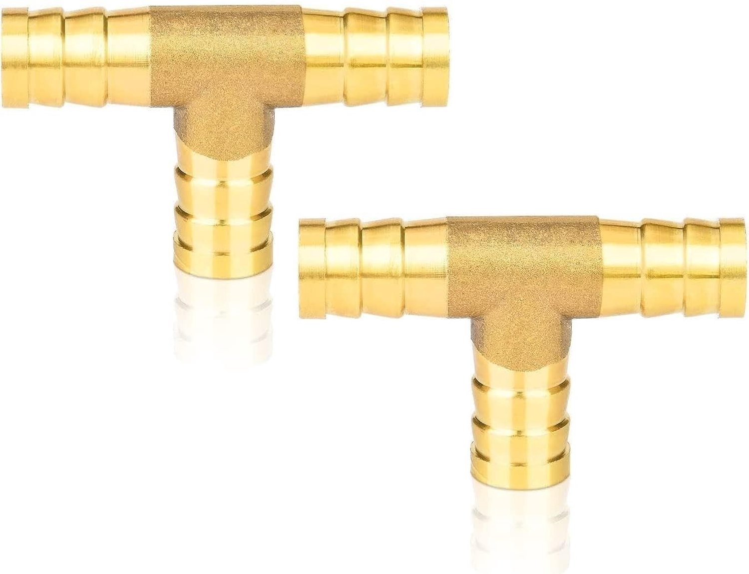 Brass Hose Barb Tee 3-Weg Verbinding, 12mm Koper Slangconnector voor Slangverbindingen en Tuinirrigatie