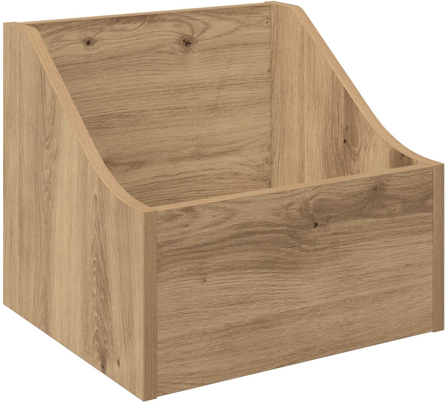 Image of vidaXL - LP - Recorddoos - Artisanaal - eiken - 37 - x - 33 - x - 32 - cm - Bewerkt - hout