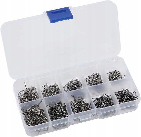 500 Vis Haken Set - Hoge Koolstofstaal - Maten 3-12# — afbeelding 3