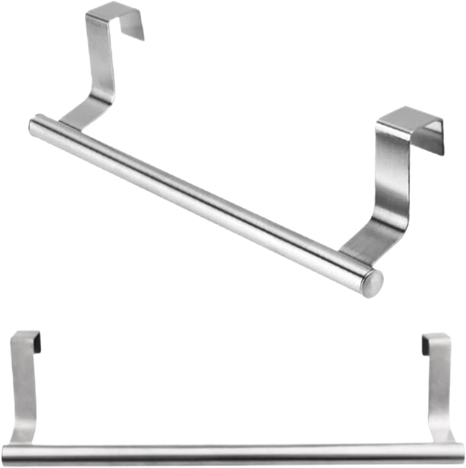 Famanu - Handdoekhouder Set van 2 - Ruimtebesparend en eenvoudig te bevestigen - RVS - 23 cm