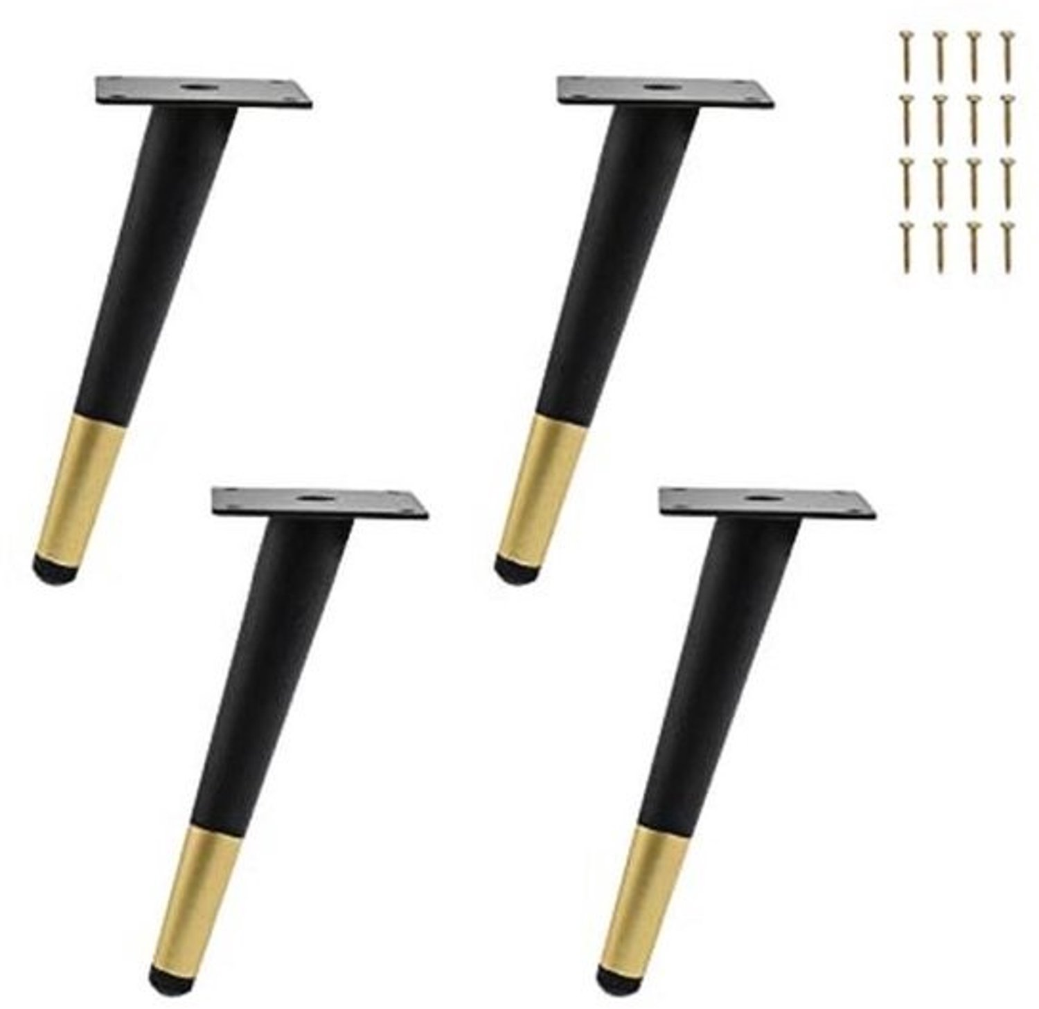 Schuine tafelpoten - Voor meubels - 4 stuks - 20 cm - Zwart