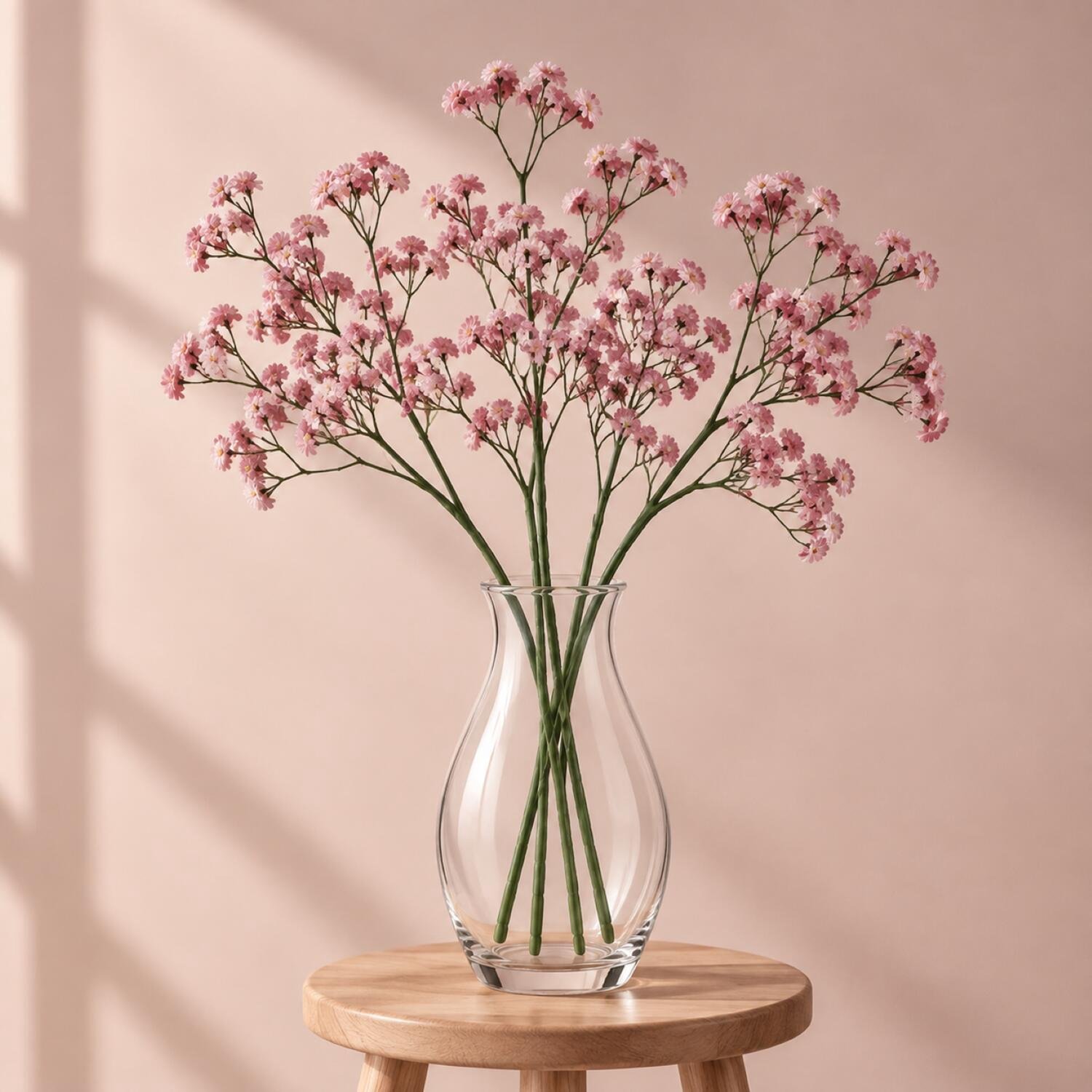 Chaks Kunstbloem Gipskruid - 4x - 60 cm - roze - tak - kunst bloem - Gypsophila