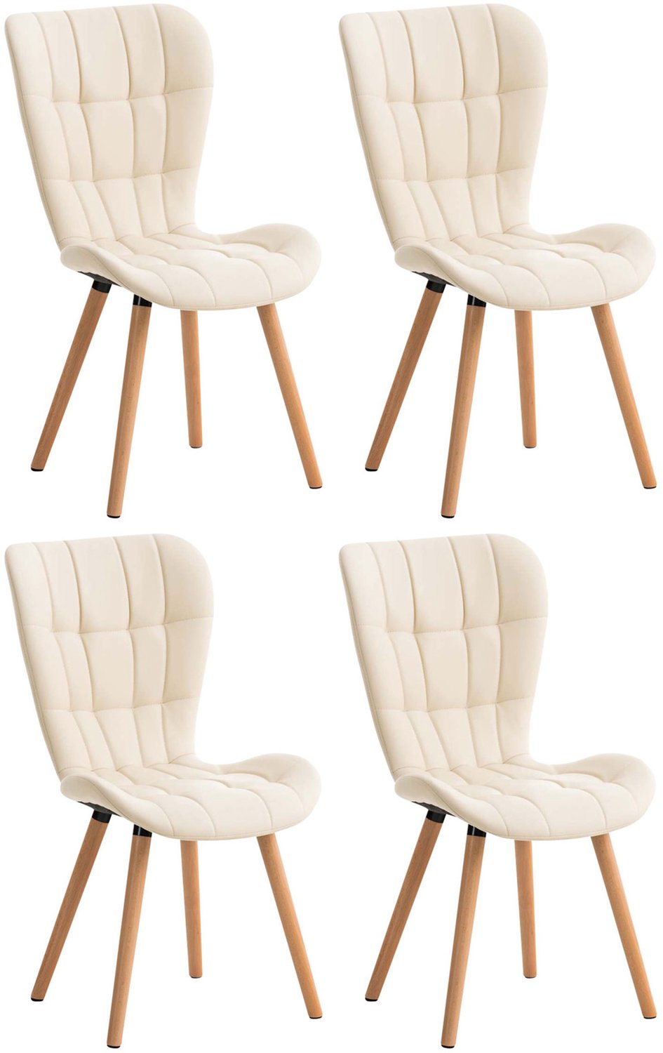 Luxe Comfort Verona 0087 eetkamerstoelen (set van 4) - kunstleer - crème creme