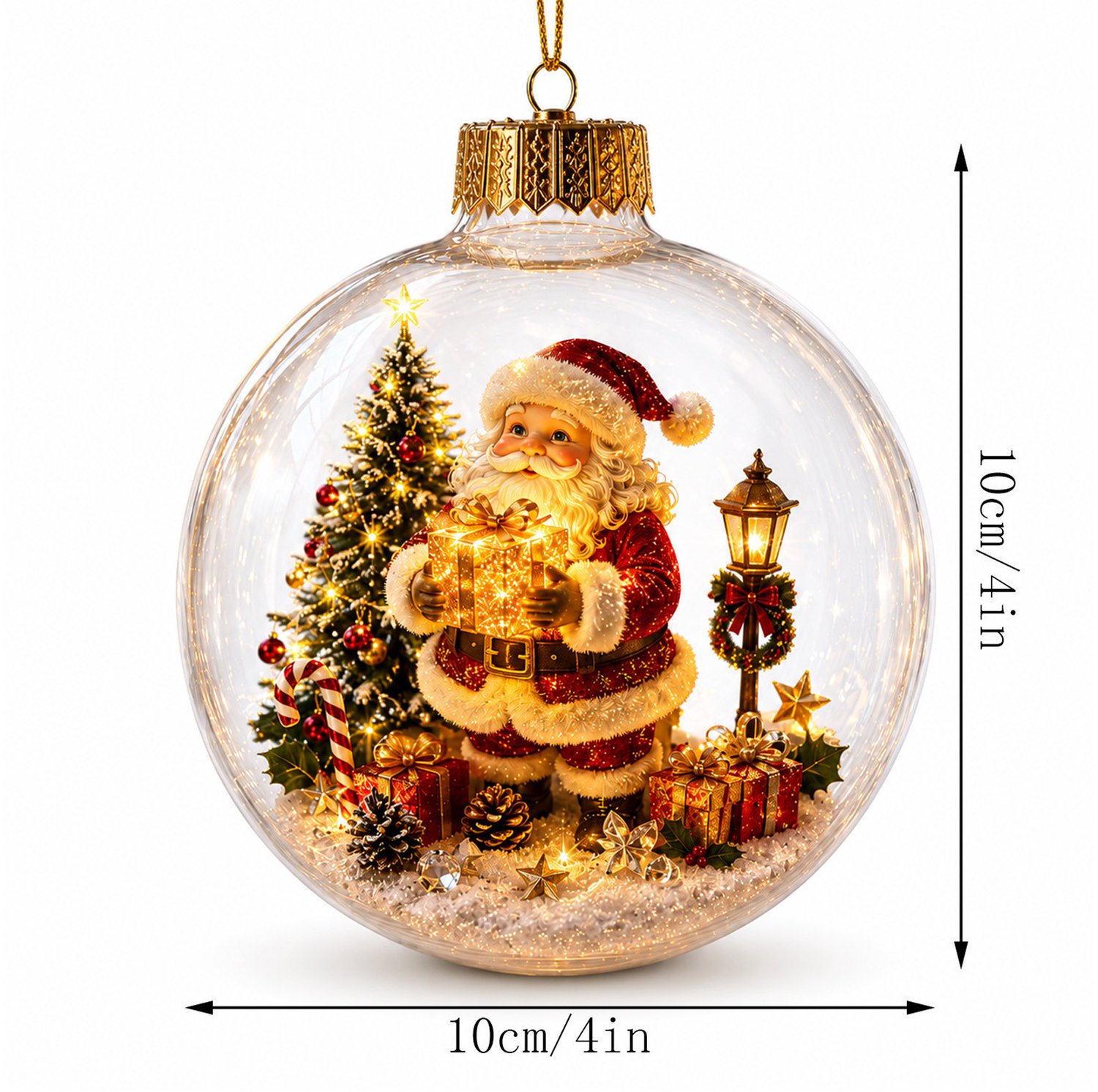 Lichtgevende Kerstbal - 8 Stuk - 10 Cm - Plastic Kerstballen - Kerstballen Set - Kerstdecoratie - Doorzichtige Kerstballen - Kerstmis Decoratie - Met Warm LED-Licht - Geschikt Voor Halloween-Decoraties, Kerstdecoraties En Verjaardagsfeestjes – foto 5