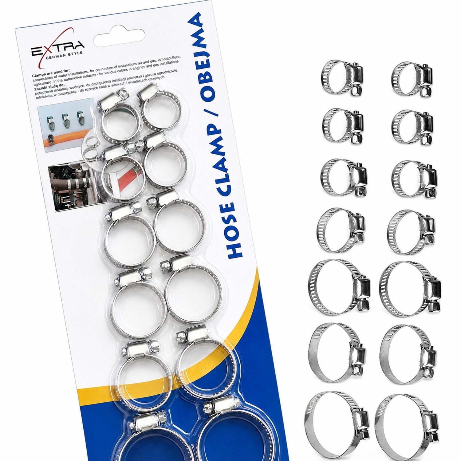 14-delige Roestvrijstalen Slangklemmen Set (19-35mm)