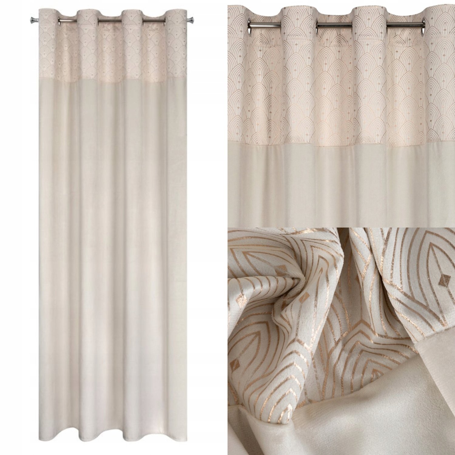 Luxe Velours Gordijn met Applicatie - 140x250 cm