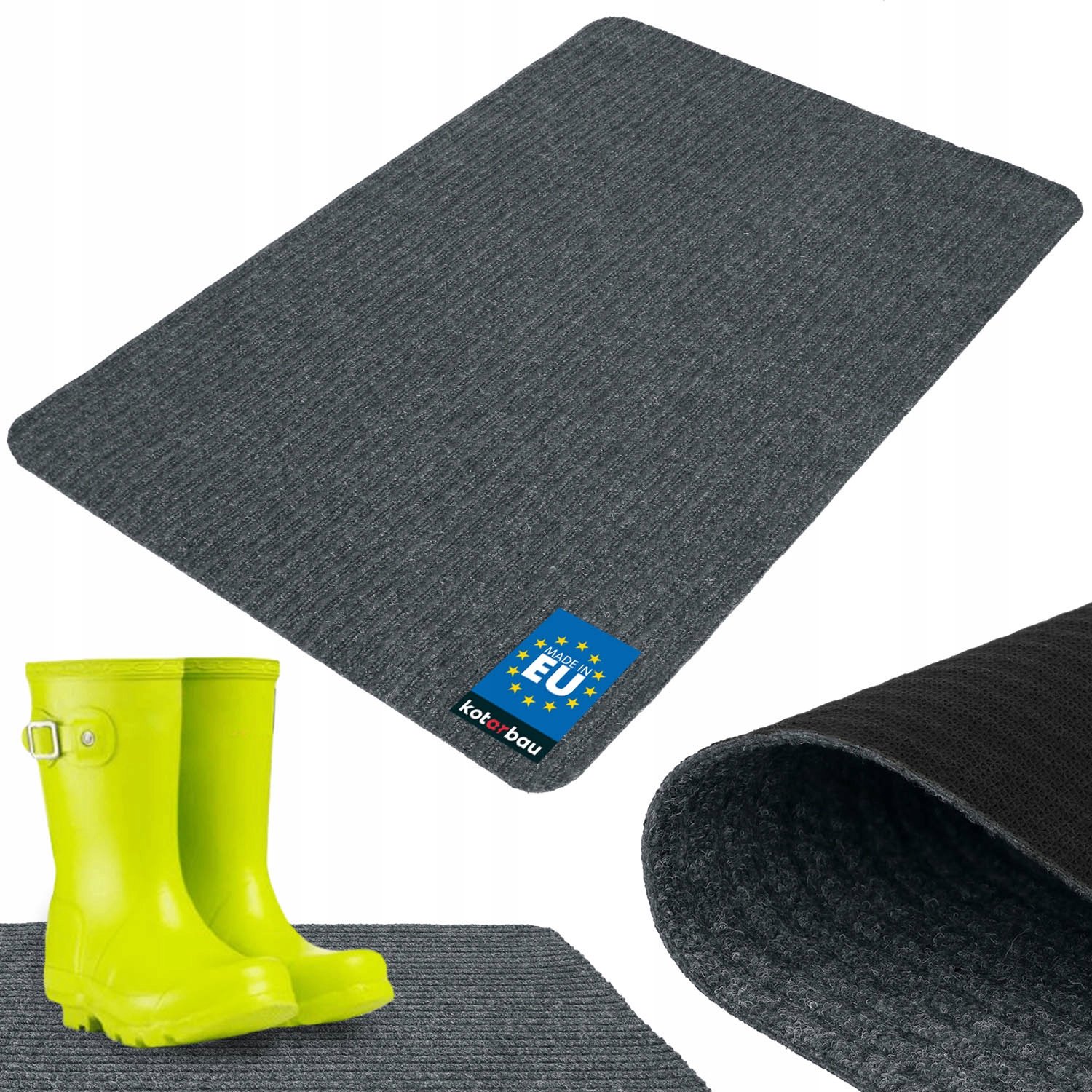 Antislip Deurmat Grijs 66x100 cm - Vuil- en Vochtwerend