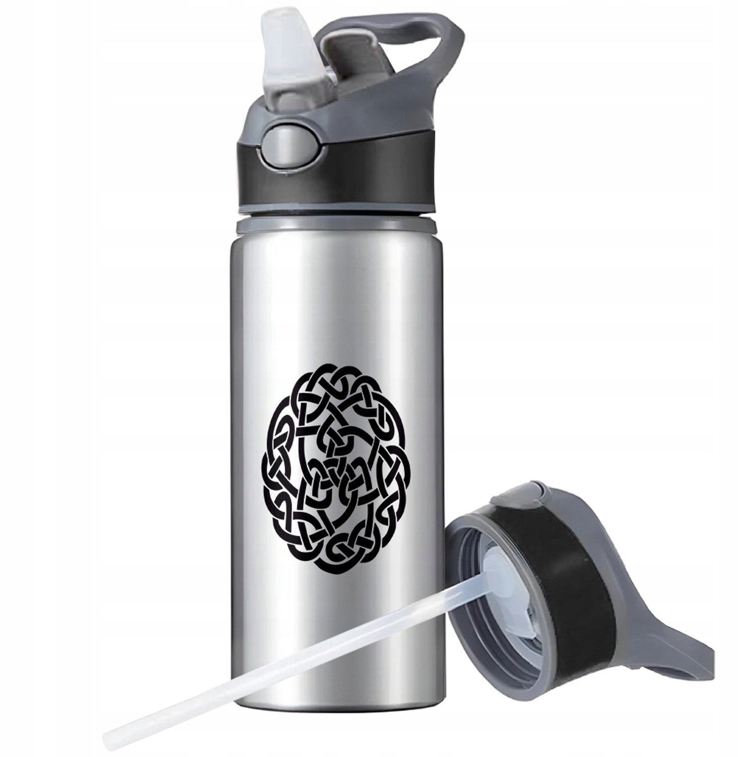 Aluminium Sport Bidon 650ml met Rietje en Handvat