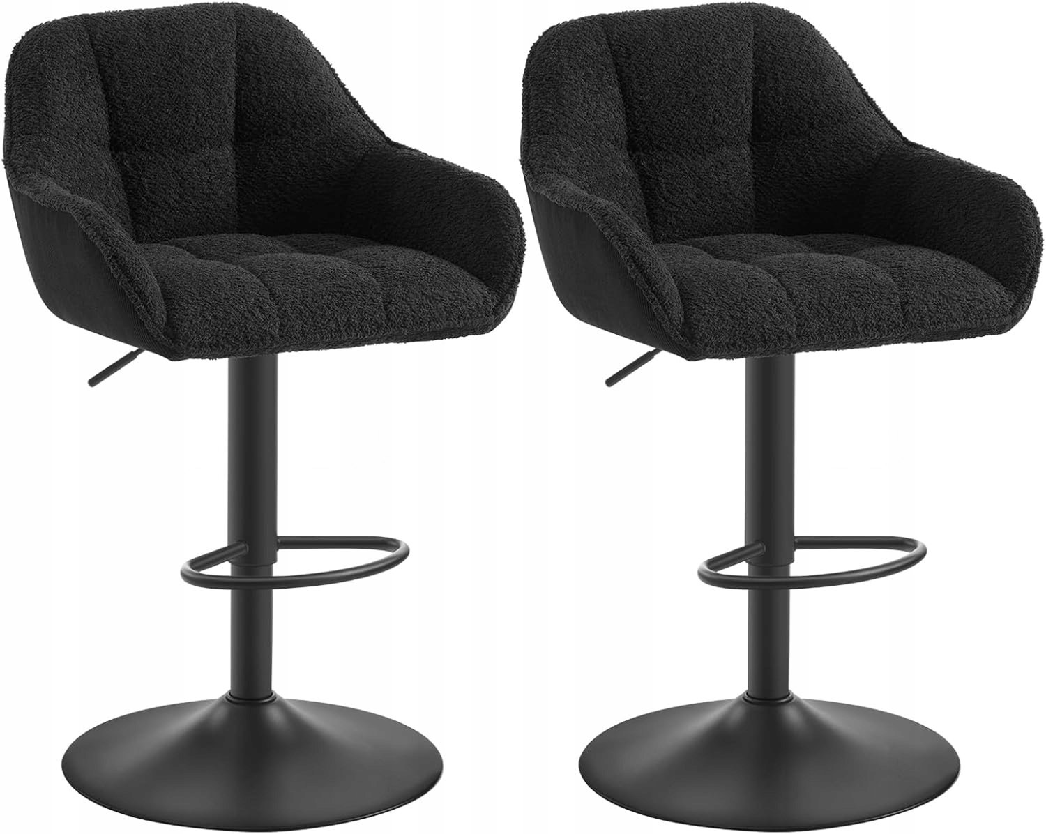 Woltu Barstoel Bistro Zwart Szeenil Corduroy Set van 2