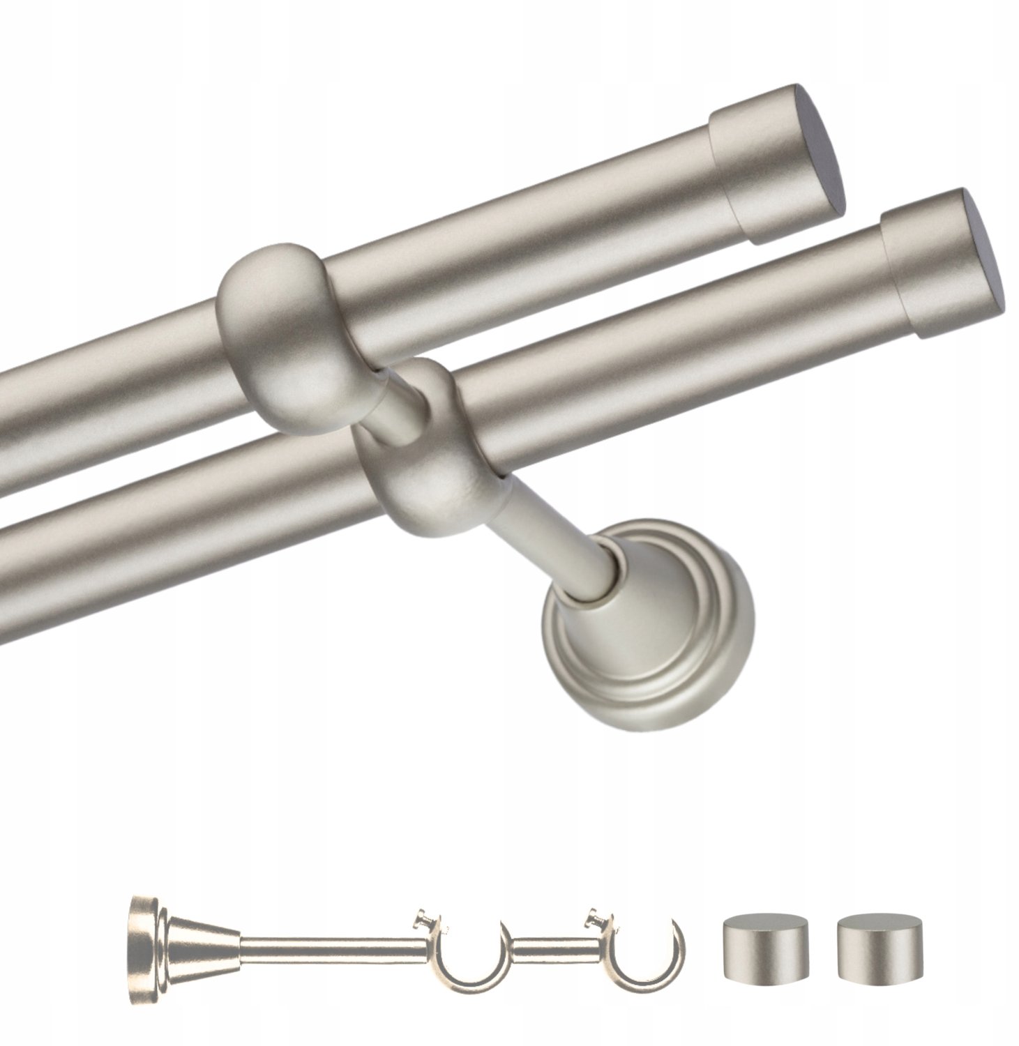 Voppi Dubbele Gordijnstang Moderni 200cm 19+19mm Satin