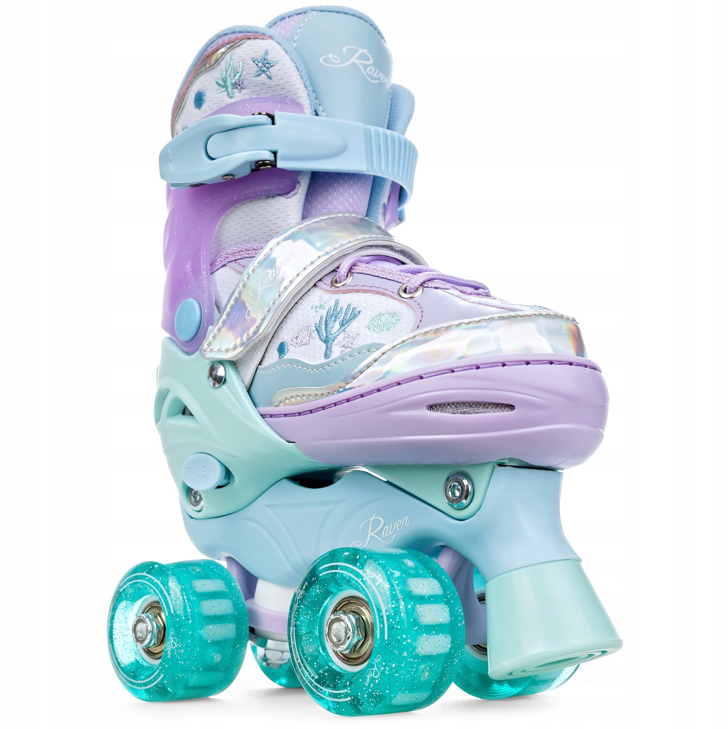 Verstelbare Rolschaatsen RAVEN Isla Paars 34-37 met LED Wielen
