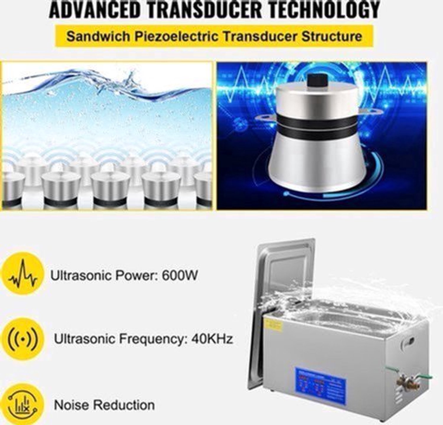 Ultrasoon Reiniger - 3L - Ultrasoonbad - Reinigingsbad - Reinigingsbak - Ultrasone Reinigingsmachine - Ultrasoonbak - Ultrasonic Cleaner - beste Reinigings Trilbad - Sieraden bad Bak - Pedicure Badje - Brillen Apparaat