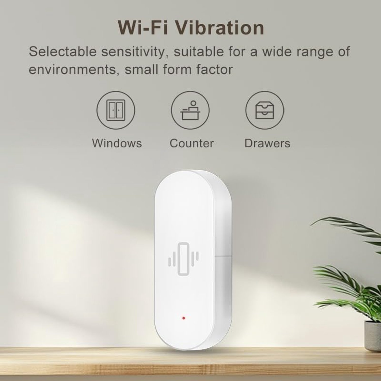 Tuya WiFi Smart Trillingssensor Met Bewegingsdetectie, Real-time Bewegingssensor Alarm Detector Voor Smart Life App Controle (1 Pack)