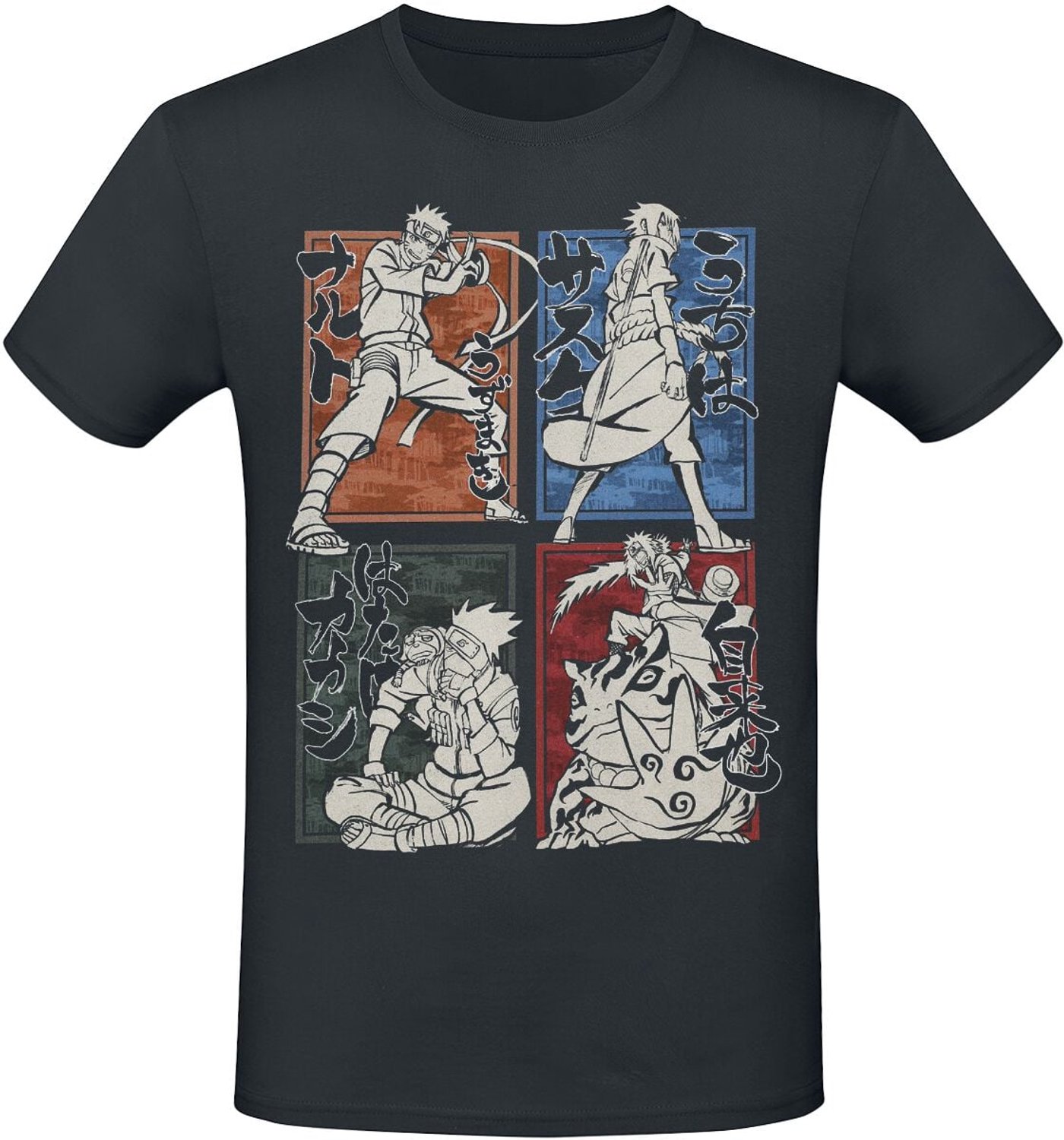 Naruto Shippuden - Personages Heren T-shirt - zwart - XXL