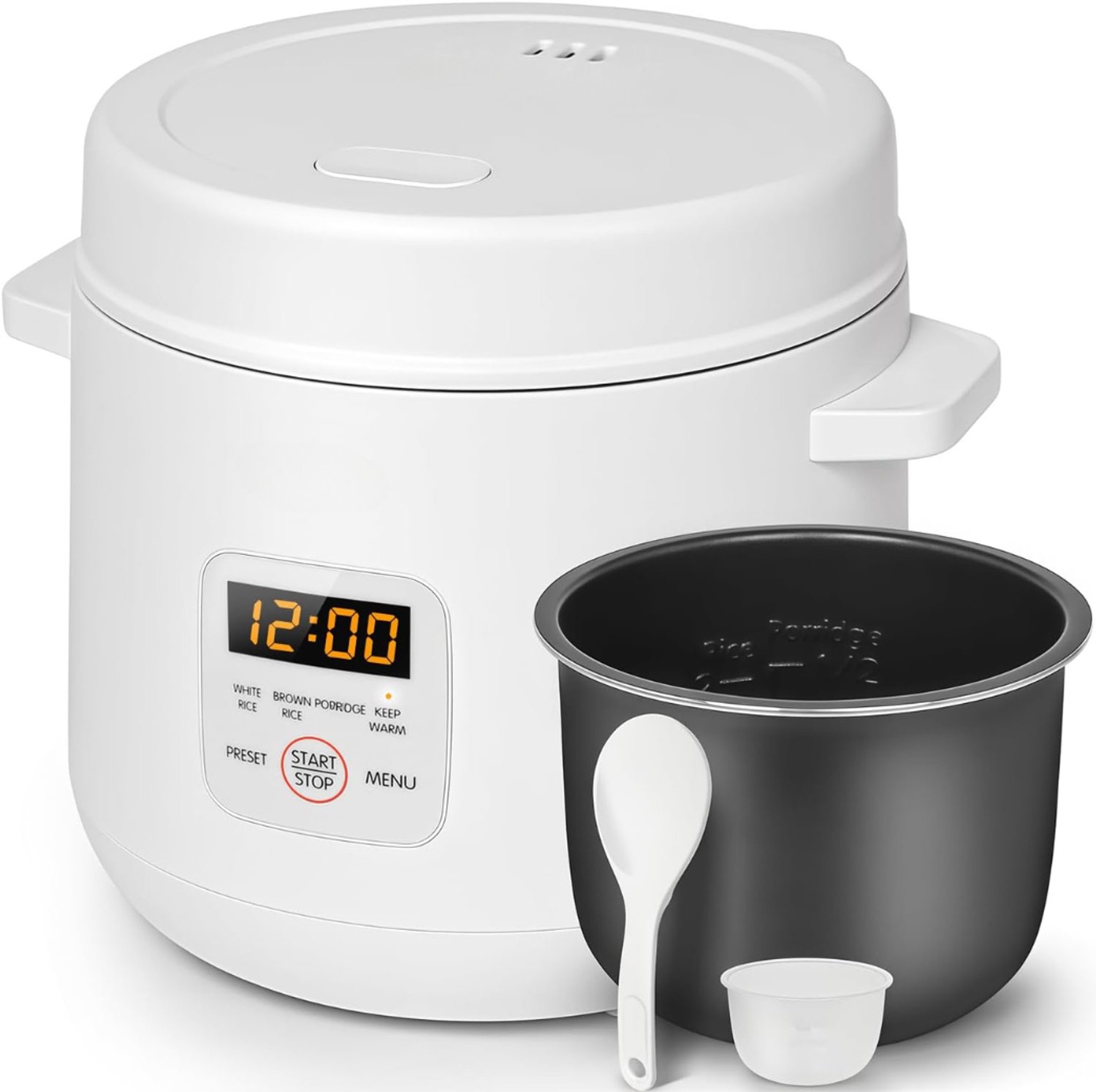 SNJY® Rijstkoker Klein - Mini Rijstkoker - Kleine Rijstkoker - 0,6 Liter - 300W - Wit