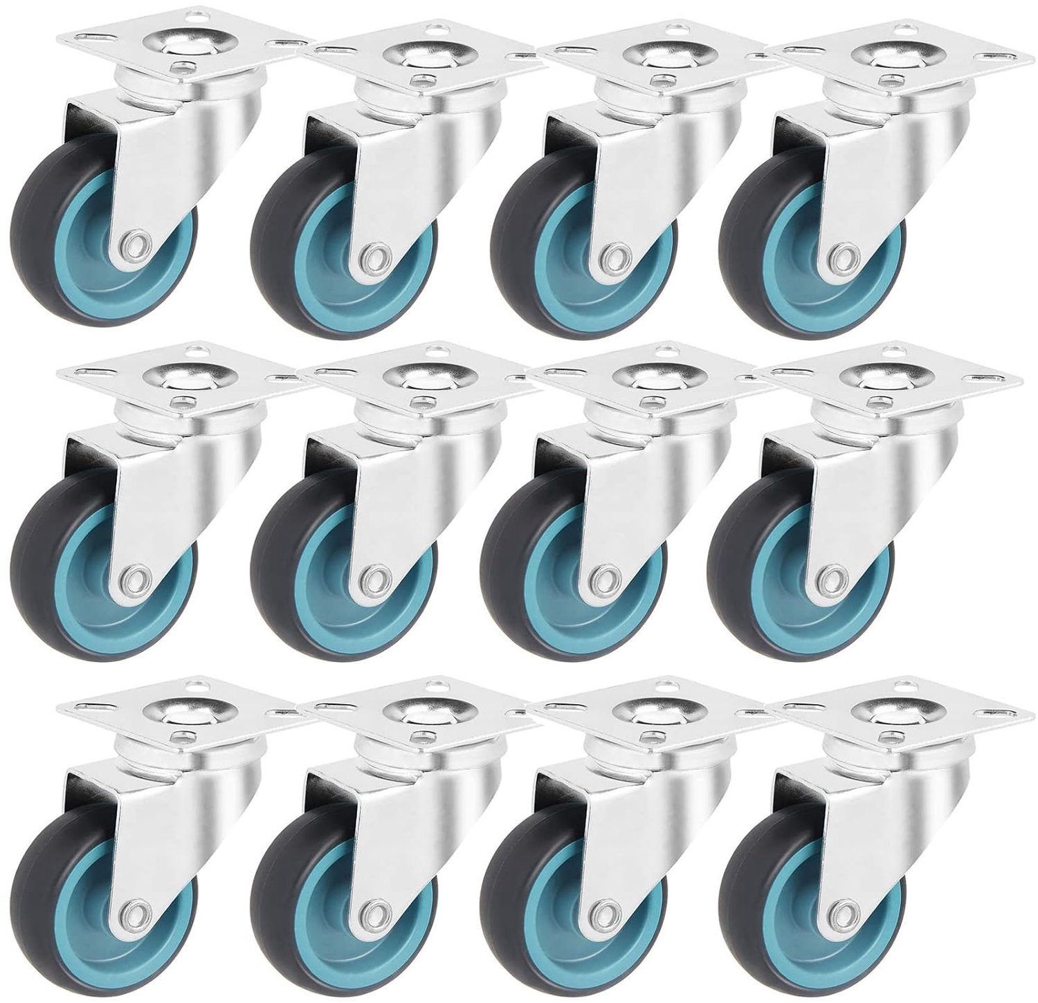 Zwenkwielen 50 mm - Polypropyleen - Max. 50 kg per wiel - Geschikt voor meubels - Homevero