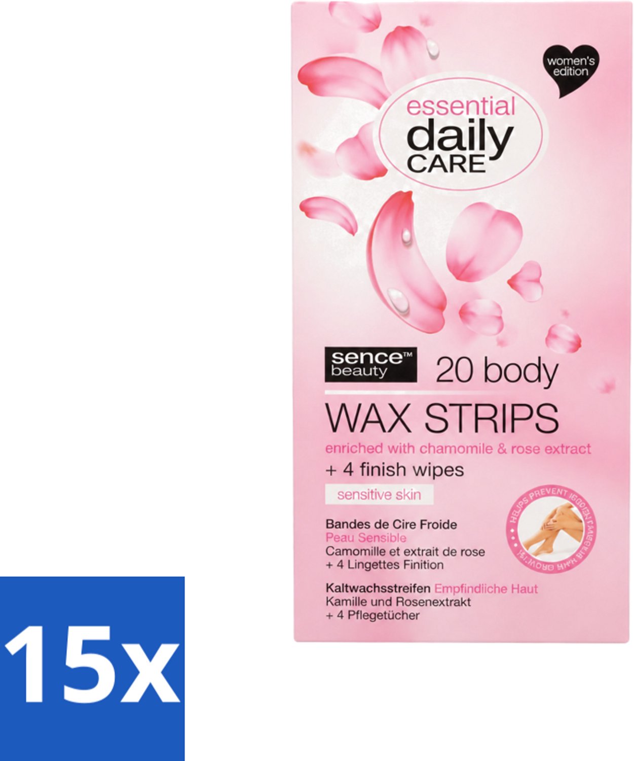15 x Sence – Wax Strips – Lichaam – Ontharing – 20 Strips - Voordeelverpakking - 15 stuks