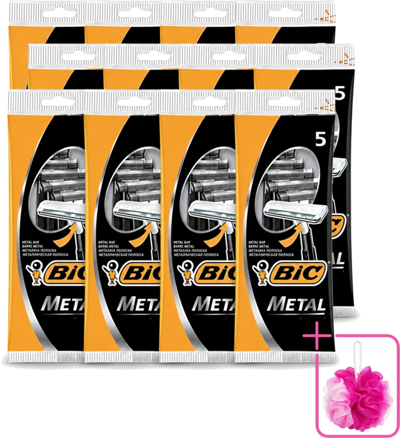 12 x Bic - Scheermesjes - Metaal - Enkel Mesje - Wegwerpmesjes - 5 Scheermesjes - Bulkverpakking - Scheermesje - Douchemop - Wegwerpmesje