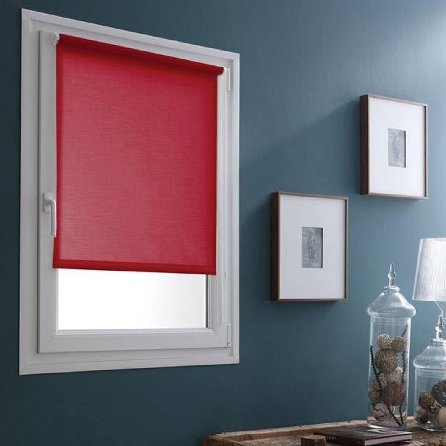 Lichtdoorlatend, kersenrood, 55 x 170 cm (l x b x h), 52 cm