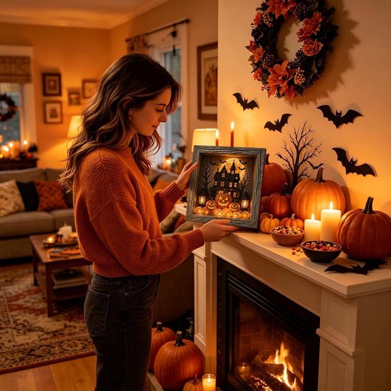 Halloween Herinneringsdoos Gotische Decoratieve Lichtgevende 21,6 — afbeelding 2