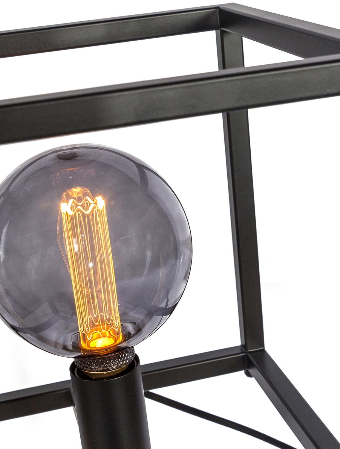 Tafellamp Vierkant - Metaal - Zwart - 28x28x28cm - Lamp Gofy - Giga Meubel