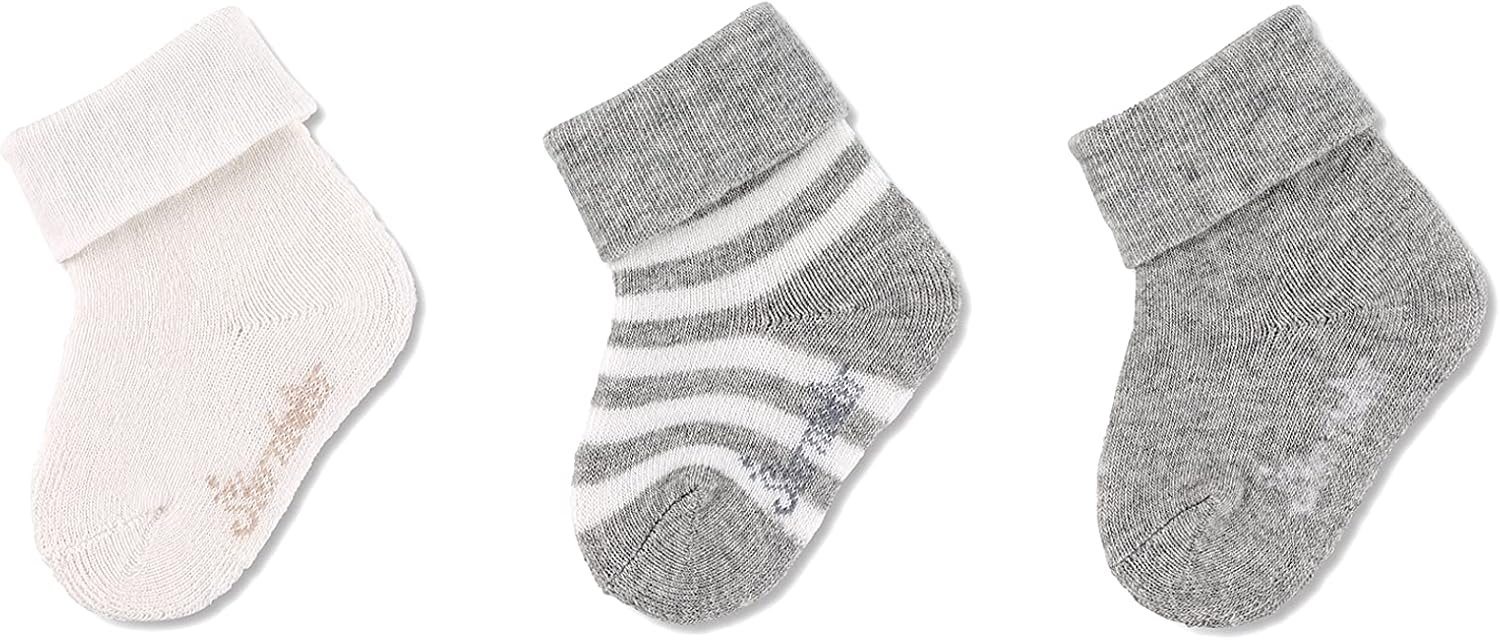 Merkloze Babysokken 3-Pack - Zacht Katoen met Streepjes & Effen