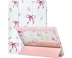 Fycyko Compatibel met iPad (A16) 11e Generatie 11 Inch 2025/iPad 10e Generatie 10,9 Inch 2022 Hoesje, Boog- en bloemenprint met potloodhouder, schokbestendige beschermhoes met strik