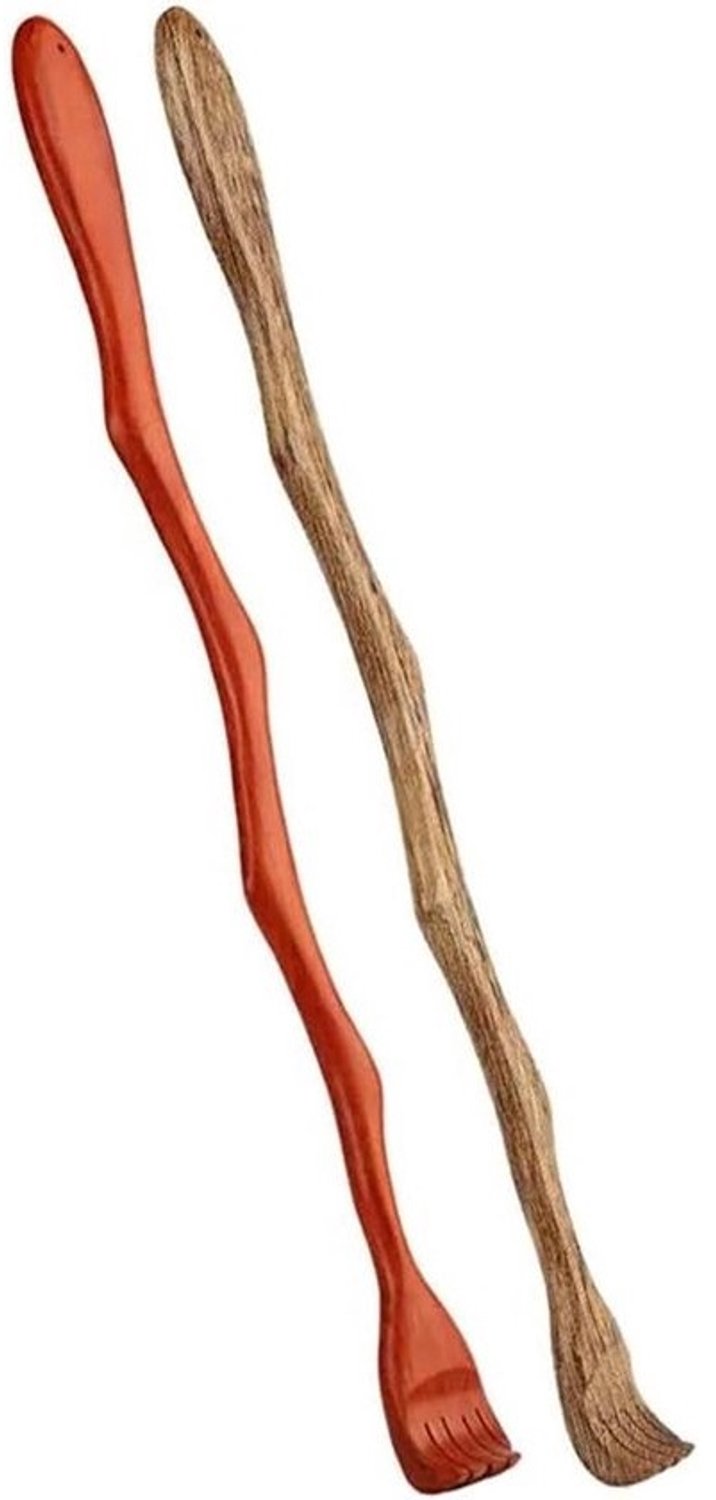 Rugkrabber - Houten hulpmiddel - Tegen jeuk - Handgepolijst - 46.5 cm - Bruin rood