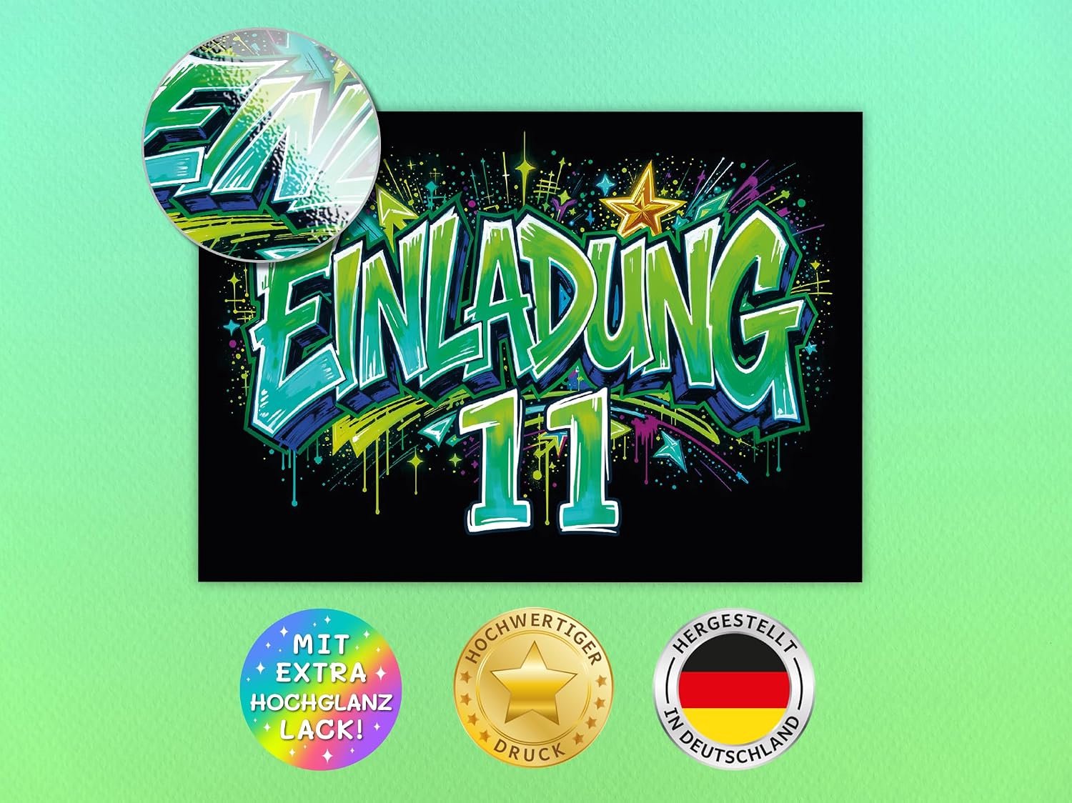 12 uitnodigingskaarten voor de 11e kinderverjaardag graffiti kinderen meisjes jongens coole kleurrijke uitnodigingen elfde verjaardag verjaardagsuitnodigingen kinderen