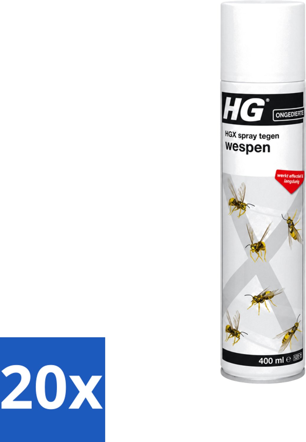 20 x HG X - Spray Tegen Wespen - Effectief & Langdurig - 400 ml - Voordeelverpakking - 20 stuks