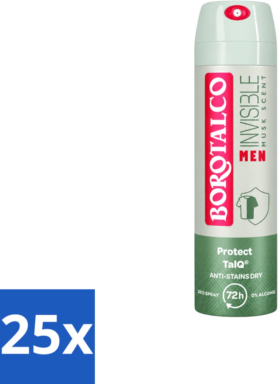 25 x Borotalco – Deodorant Spray – Men Musk Geur – 150 ml - Voordeelverpakking - 25 stuks