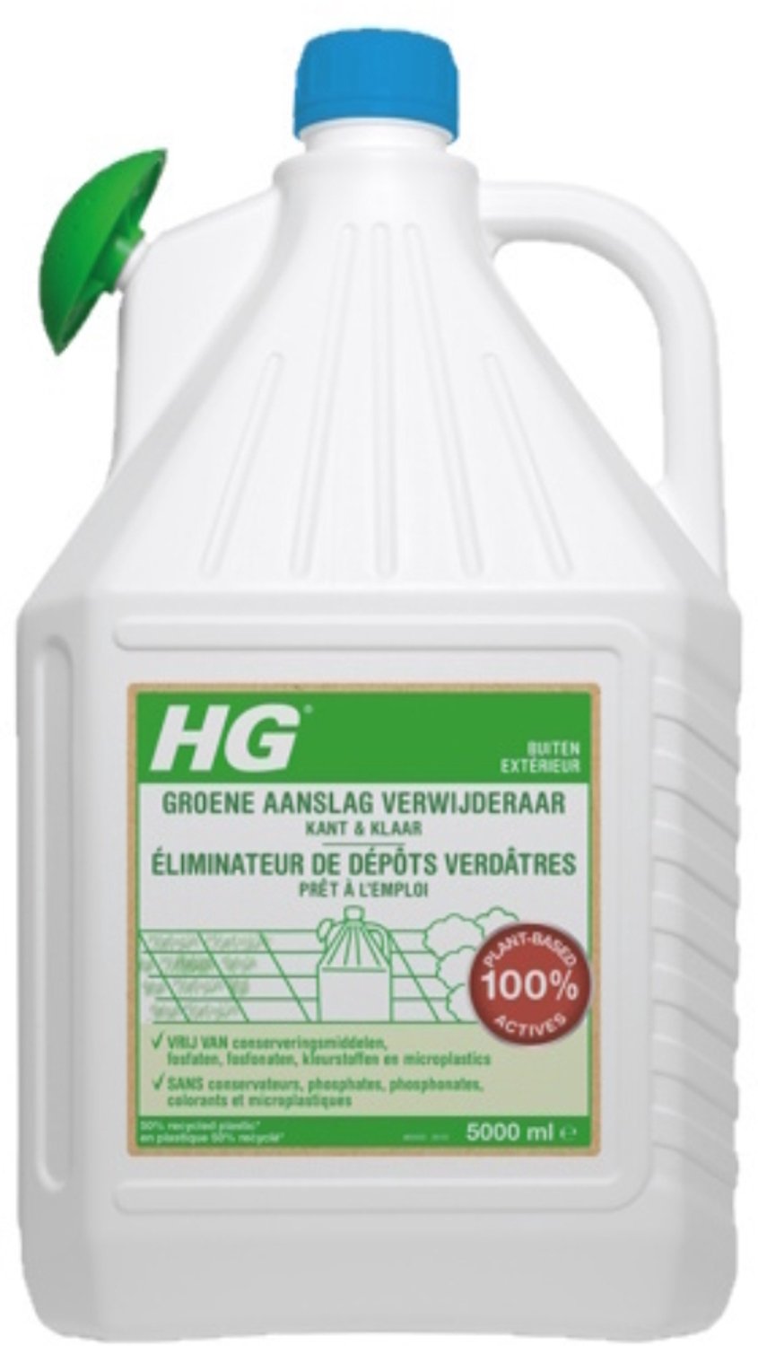 20 x HG - ECO Groene Aanslagreiniger - Kant-en-klaar met Sproeikop - 5 L - Grootverpakking - Vaatwasstrips - Groene Aanslag - Terras Reinigen - Balkon Reinigen - Paden Reinigen - Buitenoppervlak Reinigen — afbeelding 2